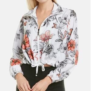 9two5 Fit White Floral Deal Braker Jacket Size XS